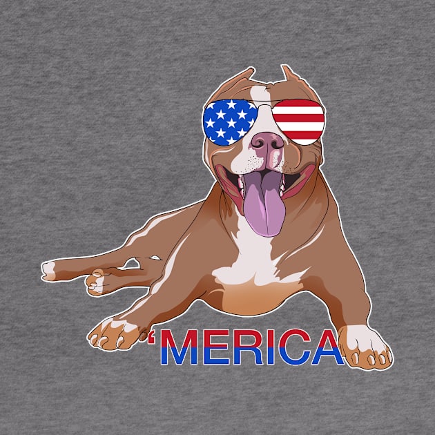 Funny Patriot Pitbull Merica by Macy XenomorphQueen